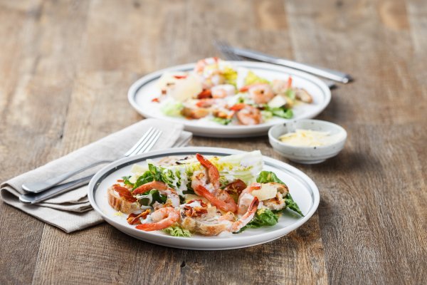 BBQ Prawn Caesar Salad